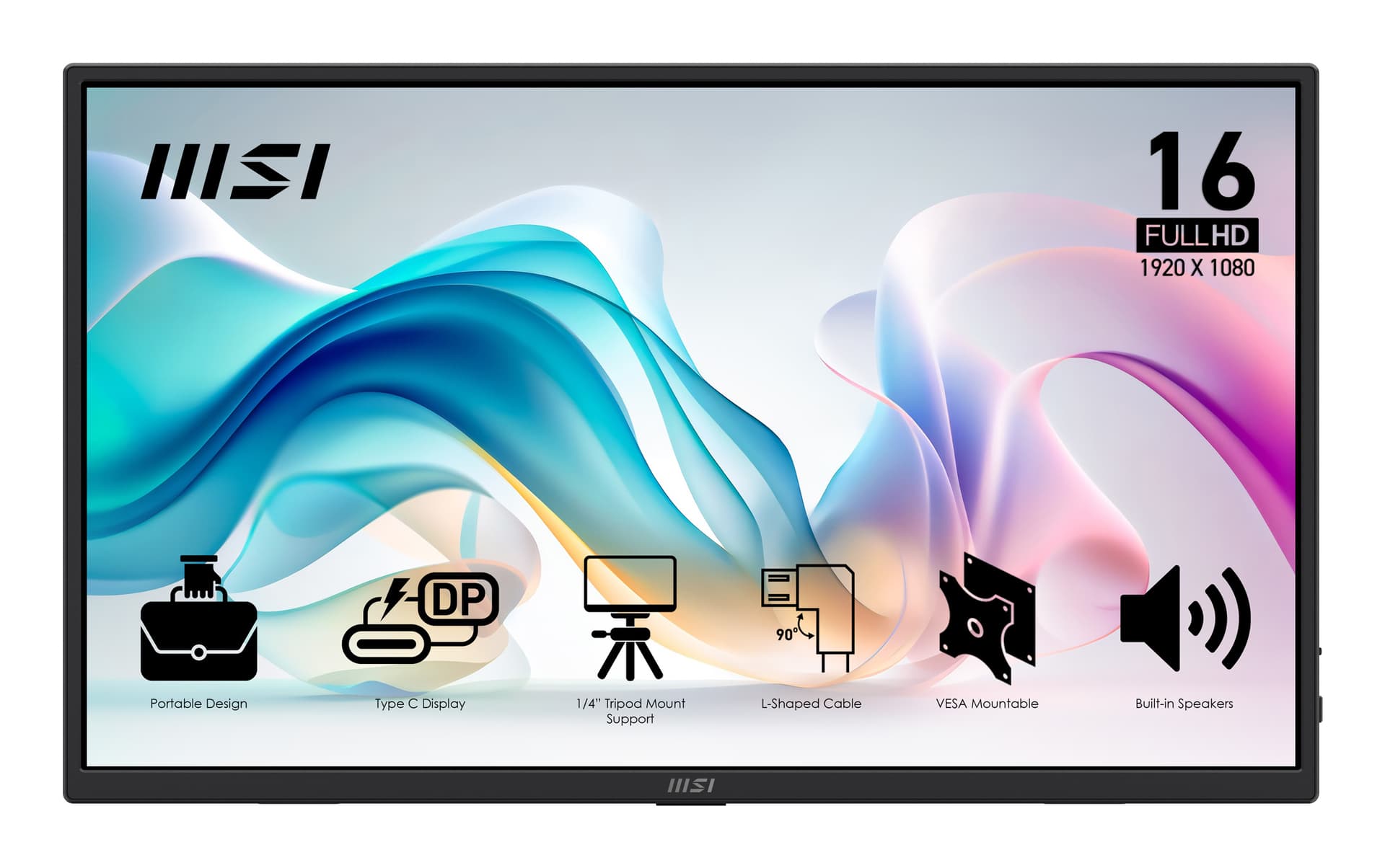 MSI PRO MP165 E6 15.6inch IPS FHD 60Hz 4ms HDMI 2xUSB Type C 2x1W Speaker "PRO MP165 E6"