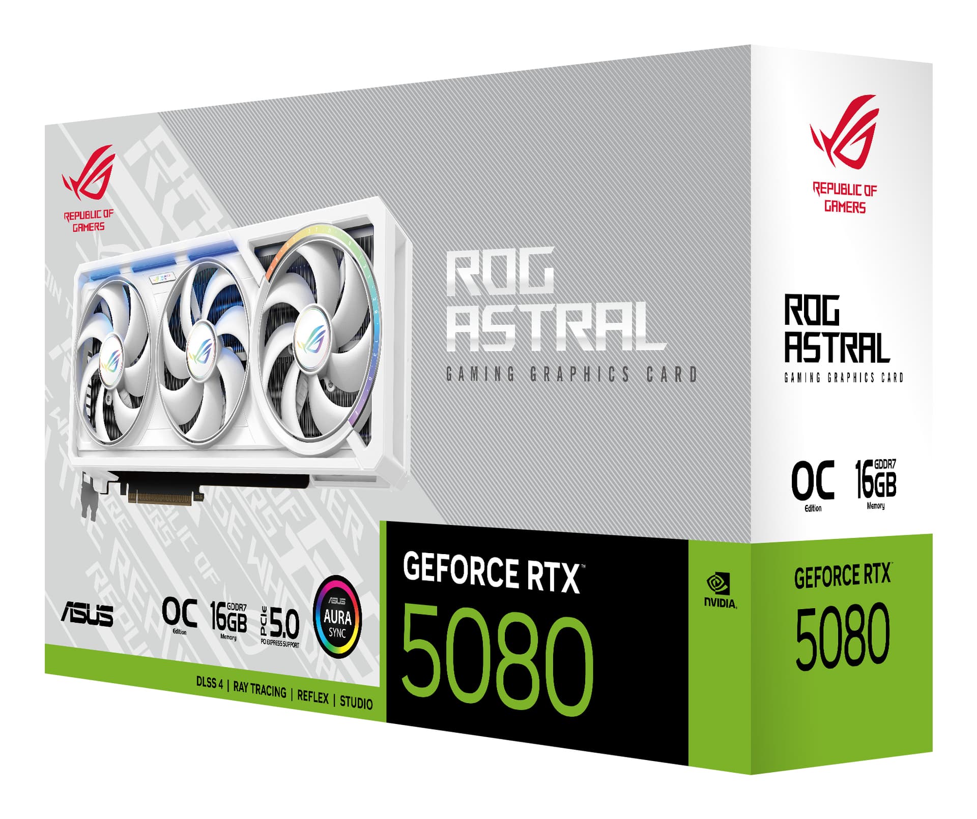 VGA PCIE16 RTX5080 16GB GDDR7/ASTRAL-RTX5080-O16G-WH ASUS "ROG-ASTRAL-RTX5080-O16G-WHITE" — miniatură