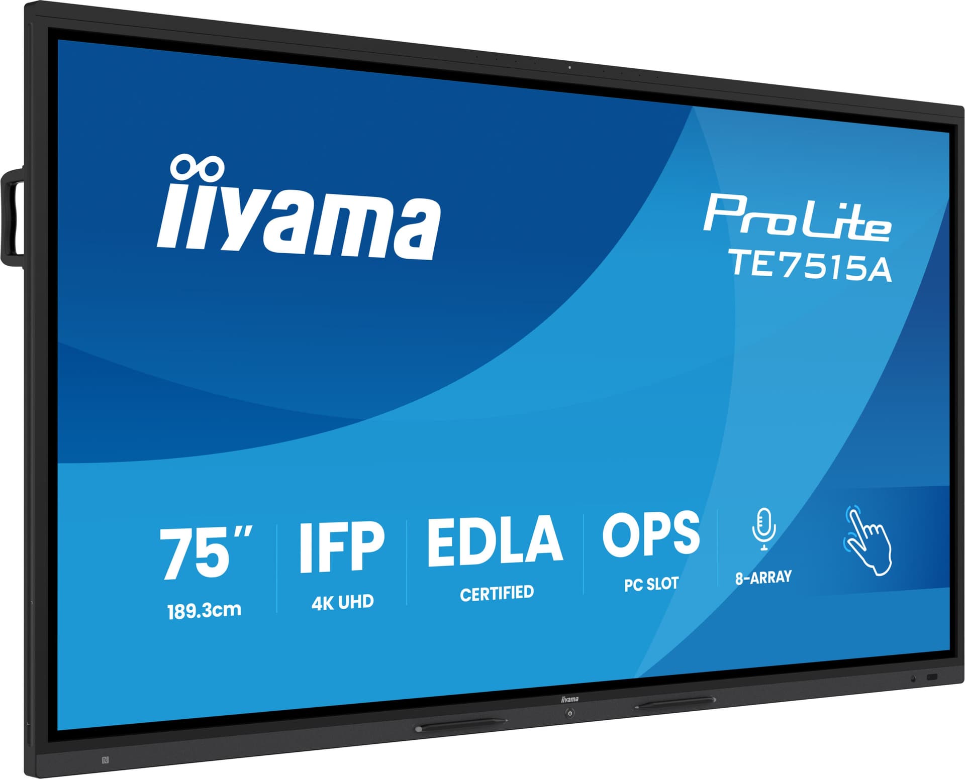 Iiyama ProLite TE7515A-B1AG - 75" Diagonal Class (74.5" viewable) LED-backlit display interactive digital signage with touchscreen / 8-microphone / 4K UHD (2160p) 3840 x 2160 "TE7515A-B1AG"