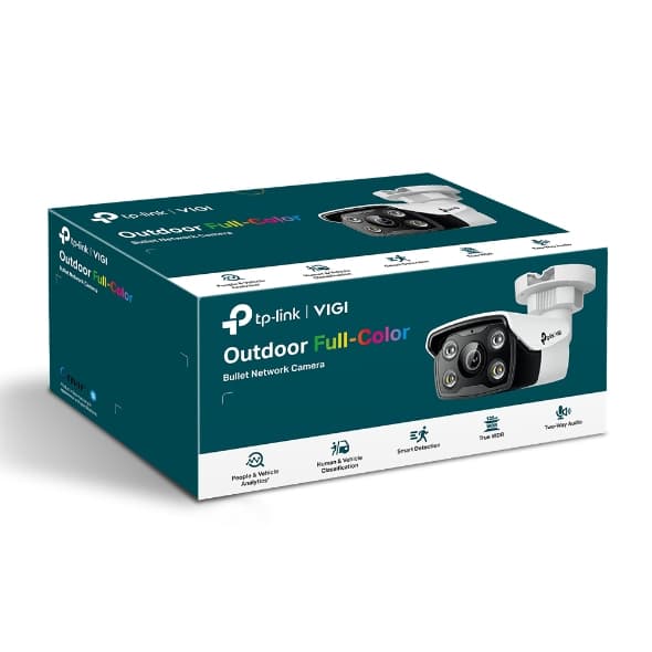 CAMERA IP TP-LINK VIGI, bullet, pt. exterior, dist. IR 30 m, tip lentila fixa 6 mm, 5 Mpx, 1 x RJ45 10/100M, carcasa metal, POE, "VIGI C350(6mm)" — miniatură