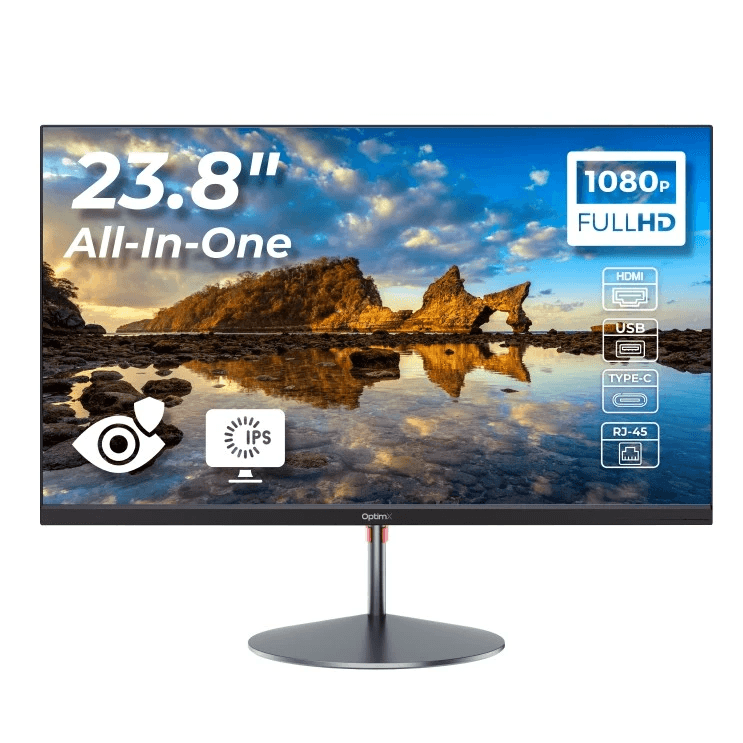 All in One Nou OptimX QD40, 23.8 Inch Full HD, Procesor Intel N100pana la 3.40GHz (Generatia a 12-a), 8GB DDR4, 256GB SSD, Wi-Fi,Bluetooth, Boxe "72155"