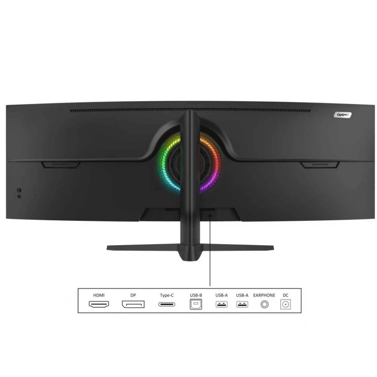 Monitor LED Gaming Curbat 49 inch OptimX MT49j, Double Full HD 3840 x 1080, 144Hz, 2x HDMI, 2x DisplayPort, No Frame, RGB Light "75259" — miniatură
