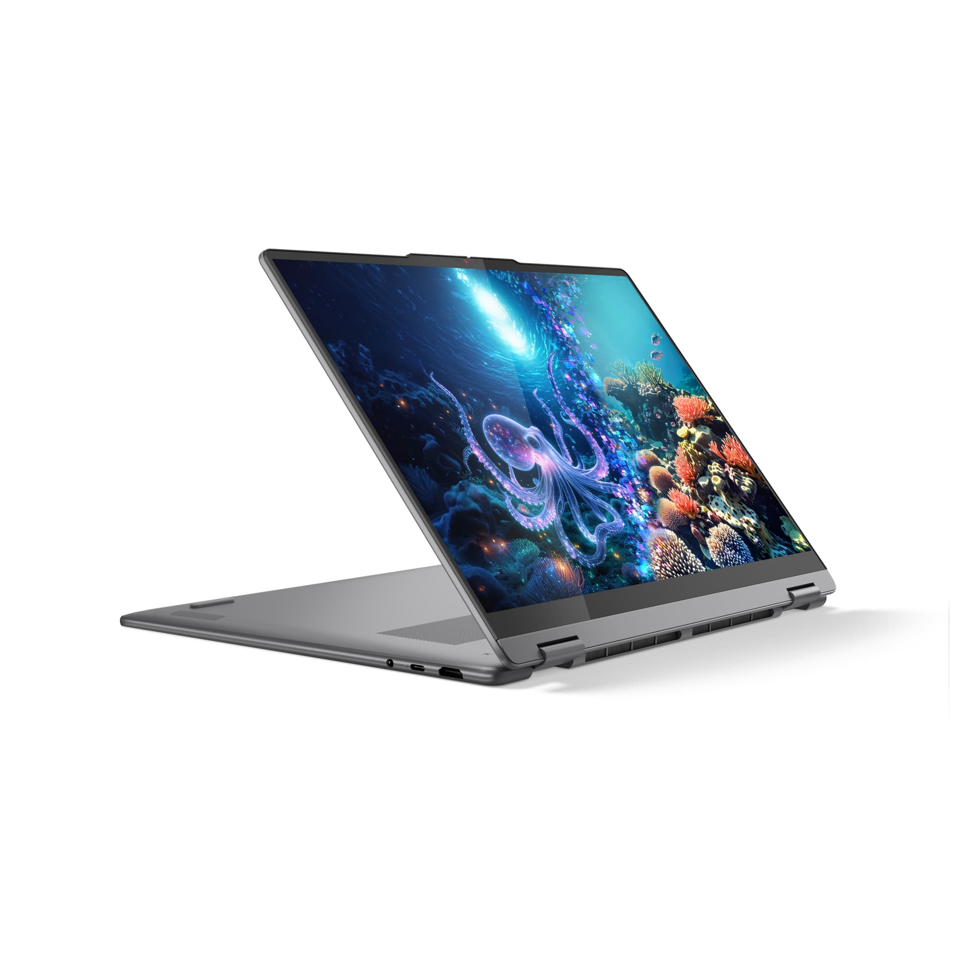 16 Yoga 7 2-in-1 16ILL10, 2.8K OLED 120Hz Touch, Procesor Intel® CoreTM Ultra 7 258V, 32GB LPDDR5X, 1TB SSD, Intel Arc 140V, No OS, Luna Grey, 3Yr Onsite Premium Care "83JT0042RM" — miniatură