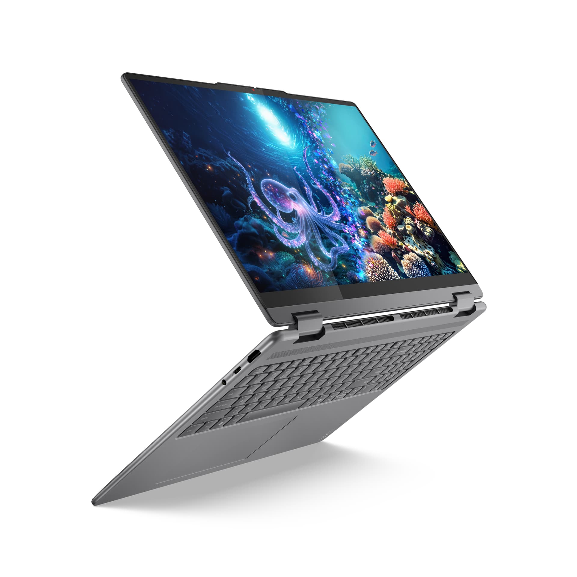 16 Yoga 7 2-in-1 16ILL10, 2.8K OLED 120Hz Touch, Procesor Intel® CoreTM Ultra 7 258V, 32GB LPDDR5X, 1TB SSD, Intel Arc 140V, No OS, Luna Grey, 3Yr Onsite Premium Care "83JT0042RM" — miniatură