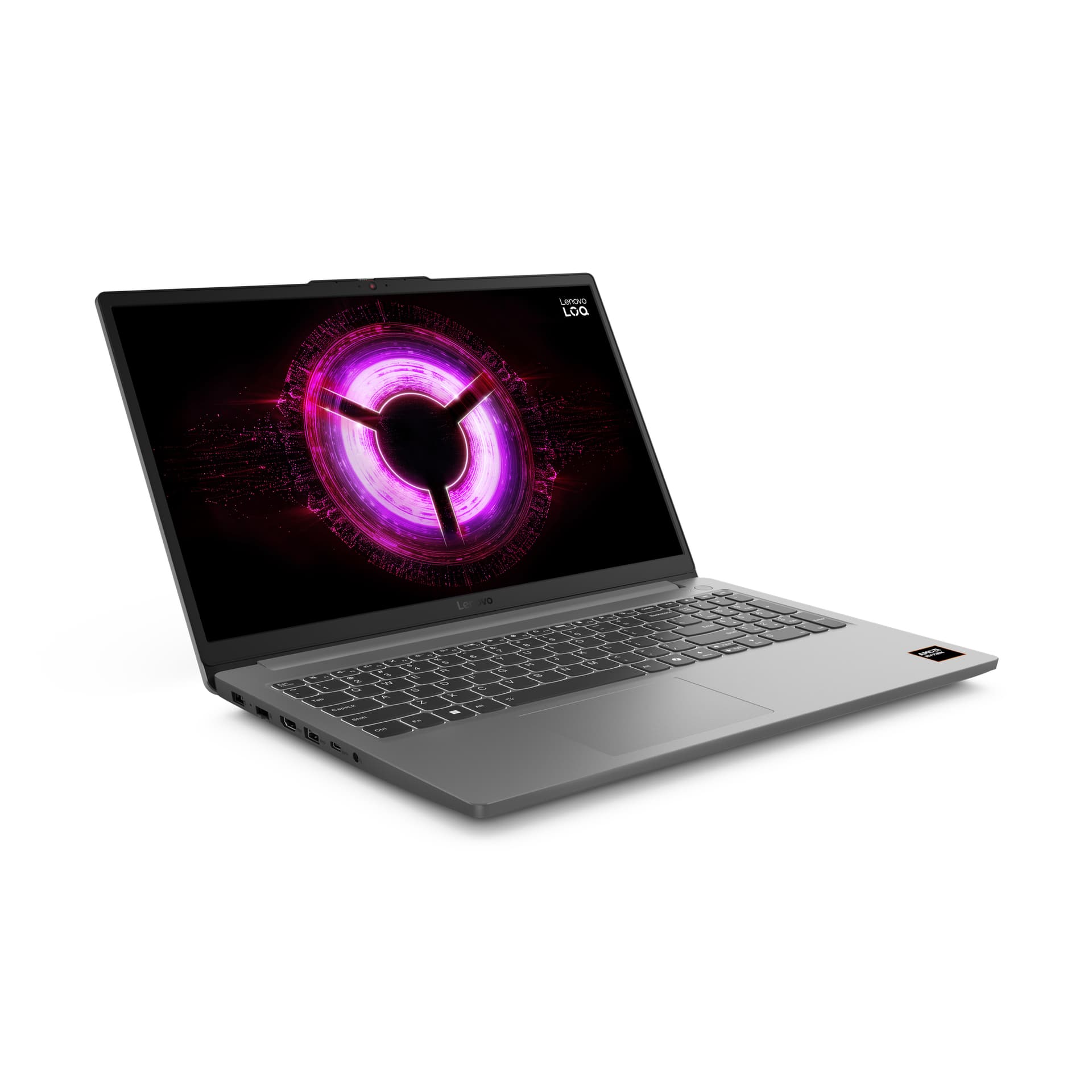 Gaming 15.6 LOQ 15ARP10E, FHD IPS 144Hz, Procesor AMD RyzenTM 7 170 (16M Cache, up to 4.75 GHz), 16GB DDR5, 1TB SSD, GeForce RTX 3050 6GB, No OS, Luna Grey "83S000BERM" — miniatură