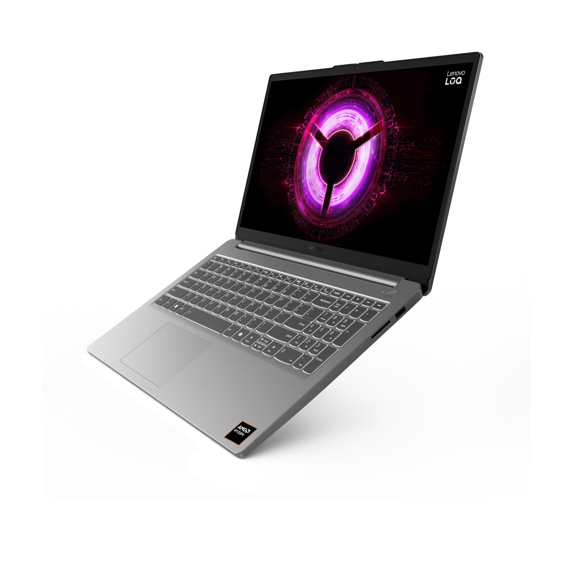 Gaming 15.6 LOQ 15ARP10E, FHD IPS 144Hz, Procesor AMD RyzenTM 7 170 (16M Cache, up to 4.75 GHz), 16GB DDR5, 1TB SSD, GeForce RTX 3050 6GB, No OS, Luna Grey "83S000BERM" — miniatură
