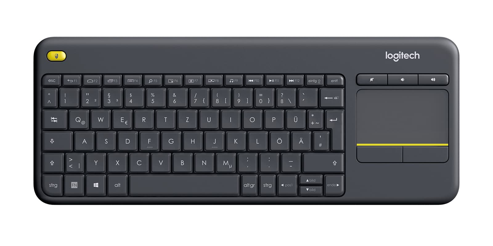 Tastatura K400 Plus, Touchpad, USB, Layout DE, Black "920-007127" — miniatură