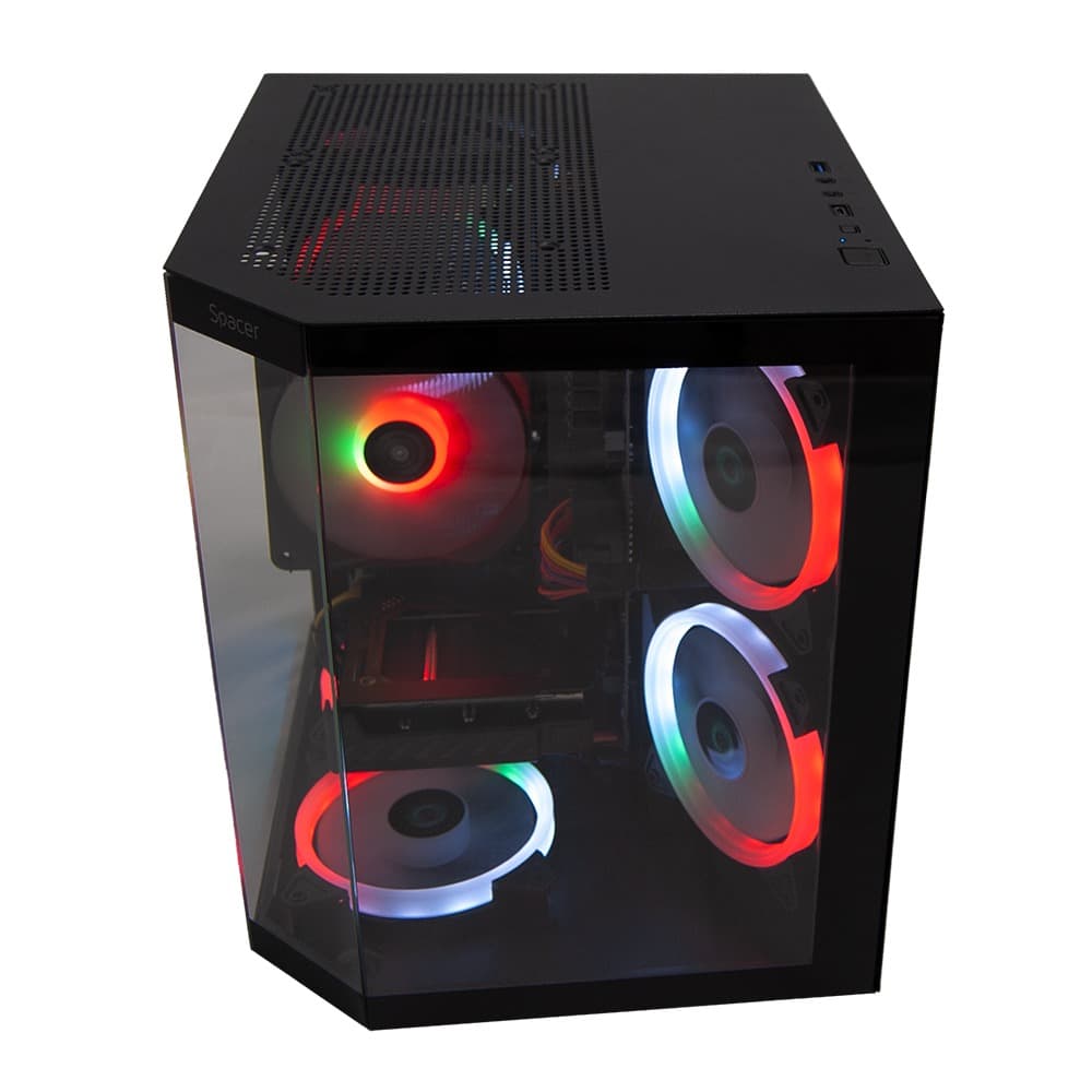 Sistem Desktop PC Gaming Spacer Gladiator i5, Intel i5-12400F, 16GB DDR4, 512GB SSD, Intel ARC B570 10GB, No Os, Negru, "SPACER-Gladiator-i5.12400F-16D4S512" — miniatură