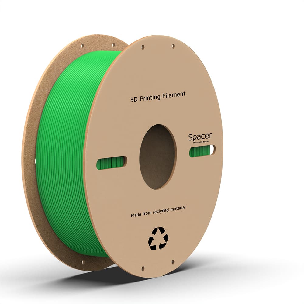 FILAMENT Spacer pt. imprimanta 3D - PLA, 1.75mm diamentru, 1Kg / bobina, aprox. 330m, topire 195-235 grC, green, "SPPF-3DP-PLA1.75-01-G"