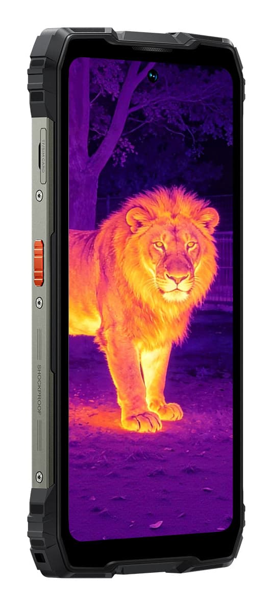 Blackview ROCK 3 LTE 6.78-inch FHD+ 2460x1080 120Hz 8+256GB MT Helio G100 Octa-Core 2.2GHz 50MP Front 108MP Rear Thermal imaging camera NFC FG MIL-STD-810H 10000mAh Wireless Charging Fingerprint Android 16 Bk "BVROCK3_BK_EU" — miniatură