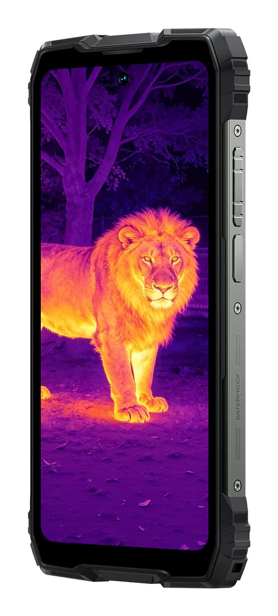 Blackview ROCK 3 LTE 6.78-inch FHD+ 2460x1080 120Hz 8+256GB MT Helio G100 Octa-Core 2.2GHz 50MP Front 108MP Rear Thermal imaging camera NFC FG MIL-STD-810H 10000mAh Wireless Charging Fingerprint Android 16 Bk "BVROCK3_BK_EU" — miniatură
