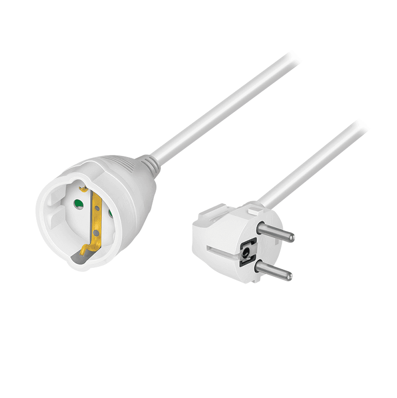 CABLU alimentare LOGILINK prelungitor, 10m, intrare Schuko (T) plug, iesire Schuko (M) plug 90 grade, 16A, 3500W, 3x1.5mm2, white, "LPS107"