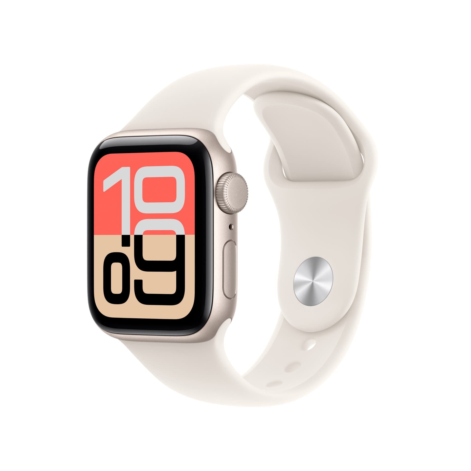 Smartwatch Apple Watch SE 3 (2025), GPS, 40mm, Ecran Retina LTPO OLED, Chip S10 cu Procesor Dual-Core, 64GB Flash, Wi-Fi, Bluetooth, Curea Sport Band M/L (Auriu) "MEH54MP/A"