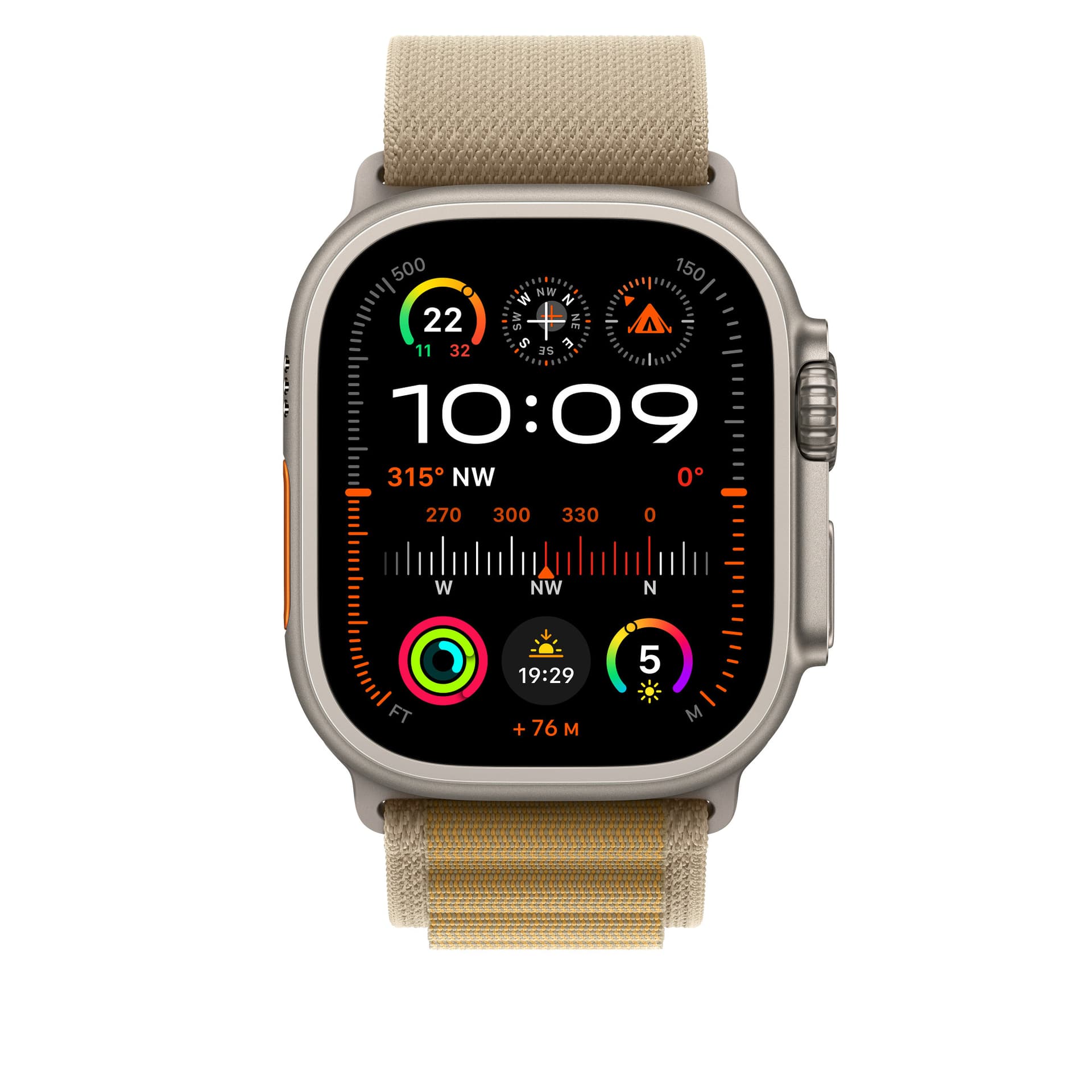 Curea Smartwatch Apple MXN13ZM/A pentru Watch 49mm, Alpine Loop, Small (Bej) "MXN13ZM/A" — miniatură