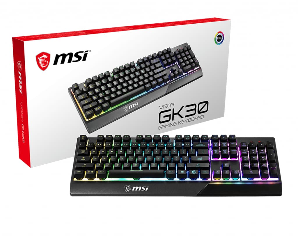 Tastatura Gaming MSI VIGOR GK30, iluminare RGB, USB (Negru) "S11-04US601-CLA"