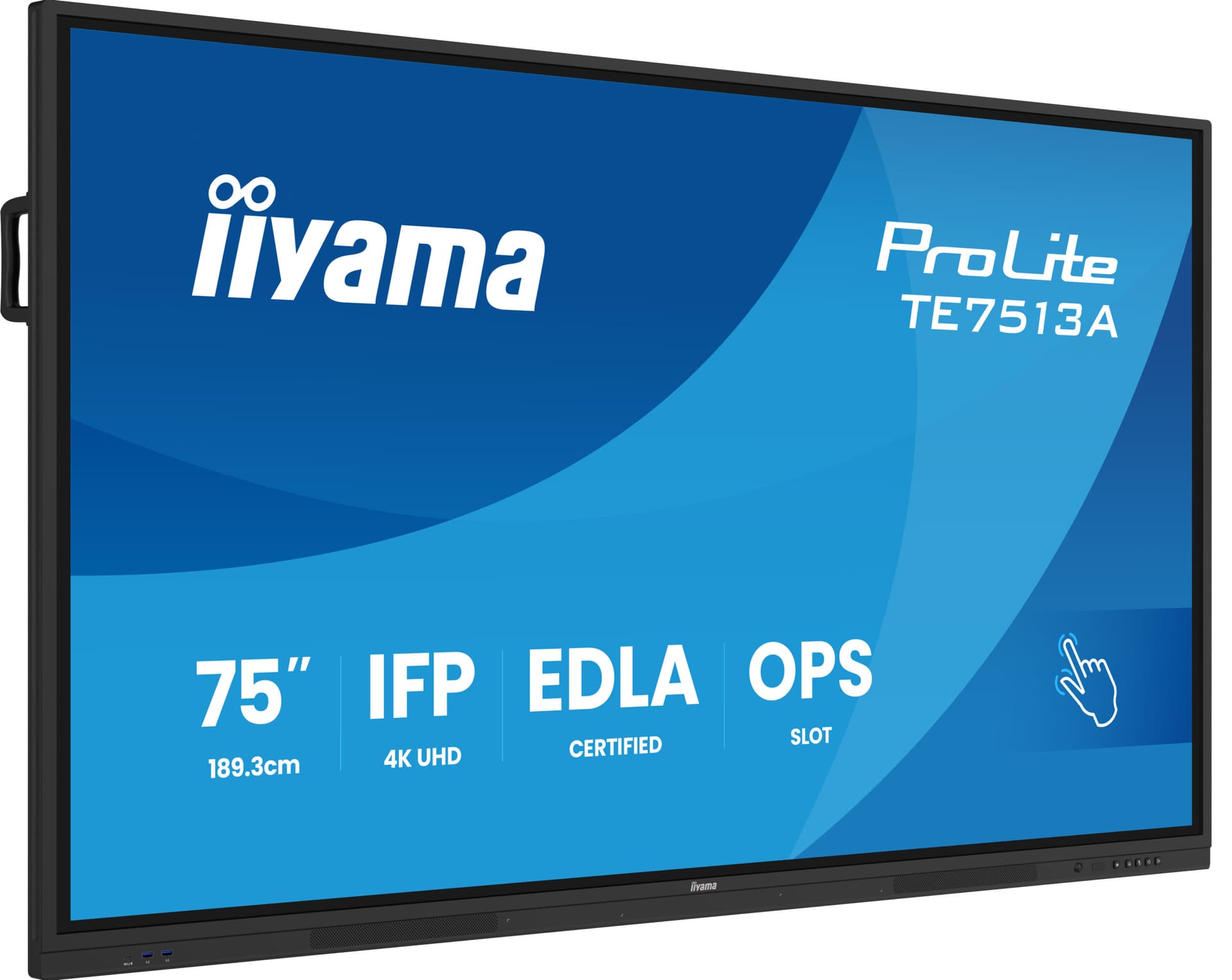 Iiyama Prolite TE7513A-B2AG 75UHD VA 3840x2160 400cd 1200:1 8ms Android 1, 8/128GB, VGA, 2x HDMI, 2x USB-C, mini-jack, Optical Out (S/PDIF), USB Touch Interface, Landscape mode,Media Play USB Ports "TE7513A-B2AG"