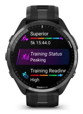 Smartwatch Garmin Forerunner 965 GPS, 47mm, Ecran AMOLED 1.4", Bluetooth, Wi-Fi, 32GB Flash, Giroscop, Termometru, Monitorizare avansata somn, 5 ATM (Negru) "010-02809-10" — miniatură