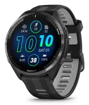Smartwatch Garmin Forerunner 965 GPS, 47mm, Ecran AMOLED 1.4", Bluetooth, Wi-Fi, 32GB Flash, Giroscop, Termometru, Monitorizare avansata somn, 5 ATM (Negru) "010-02809-10"