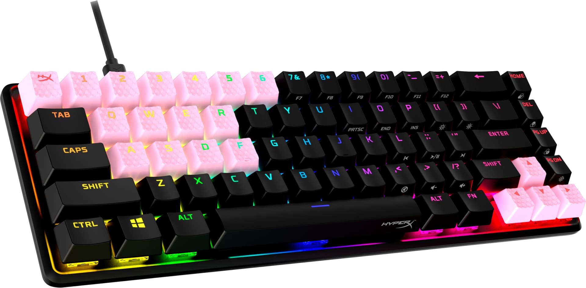 Tastatura Gaming Keycaps Full set, HyperX Pudding, US Layout, Pink "519U0AA" — miniatură