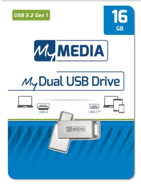 My Media Dual USB 3.2 Gen 1 /USB C Drive 16GB "69268" — miniatură