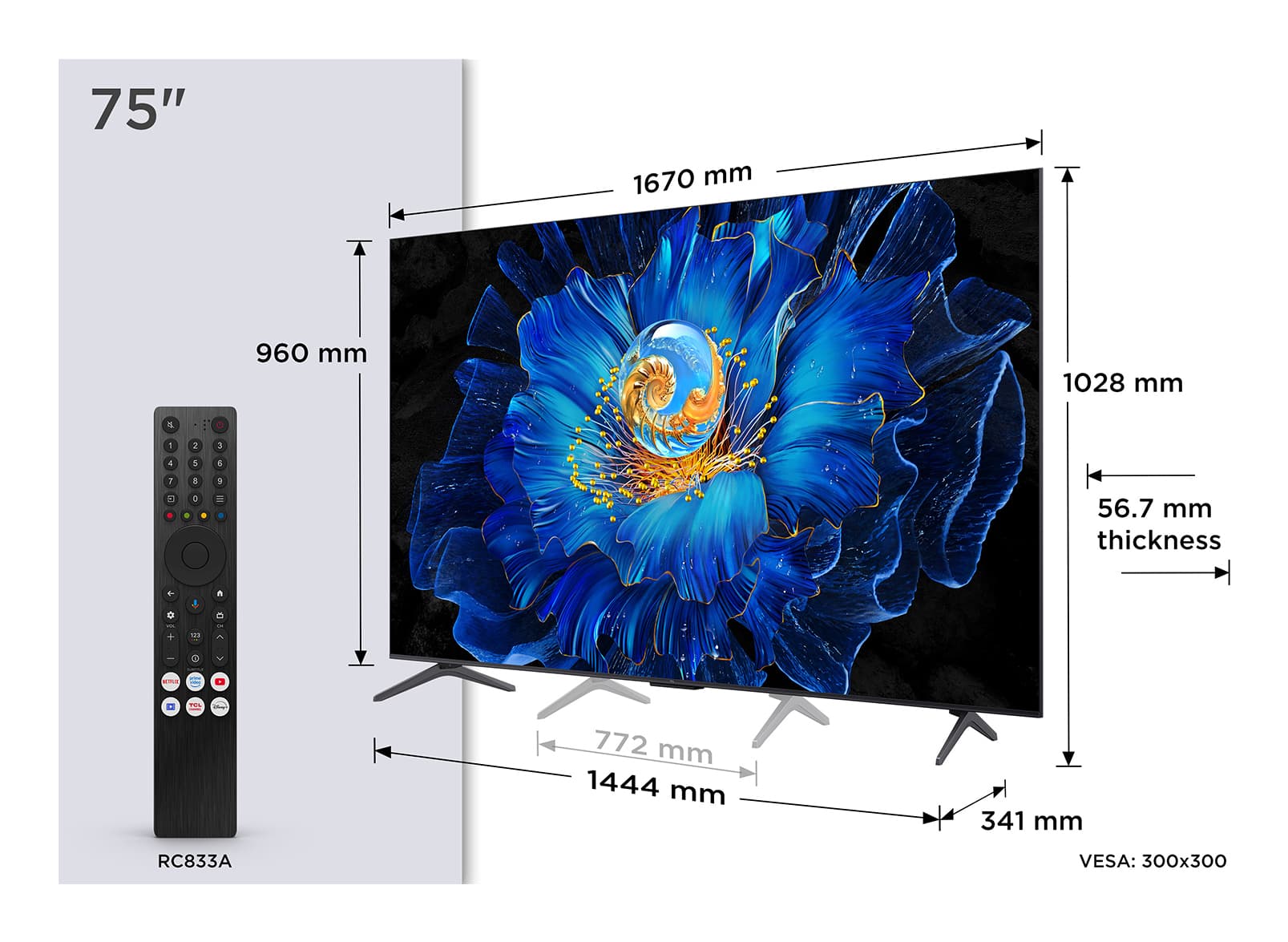 Televizor Mini LED TCL 190 cm (75") 75C69KS, Ultra HD 4K, Smart TV, WiFi, CI+ "75C69KS"