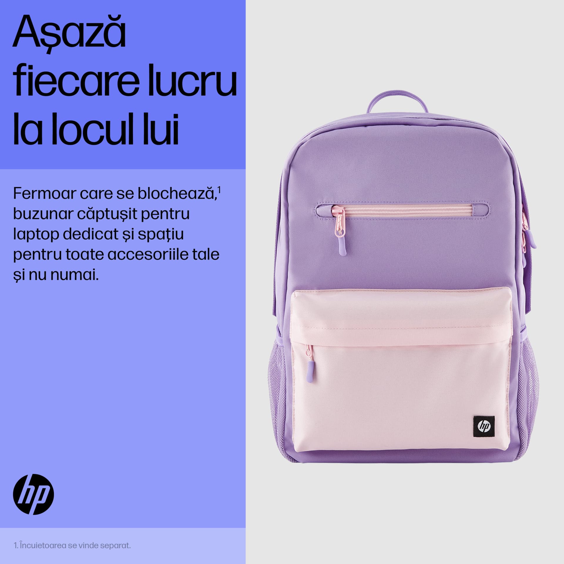 Rucsac notebook HP Campus 7J597AA, 15.6" (Roz) "7J597AA" — miniatură