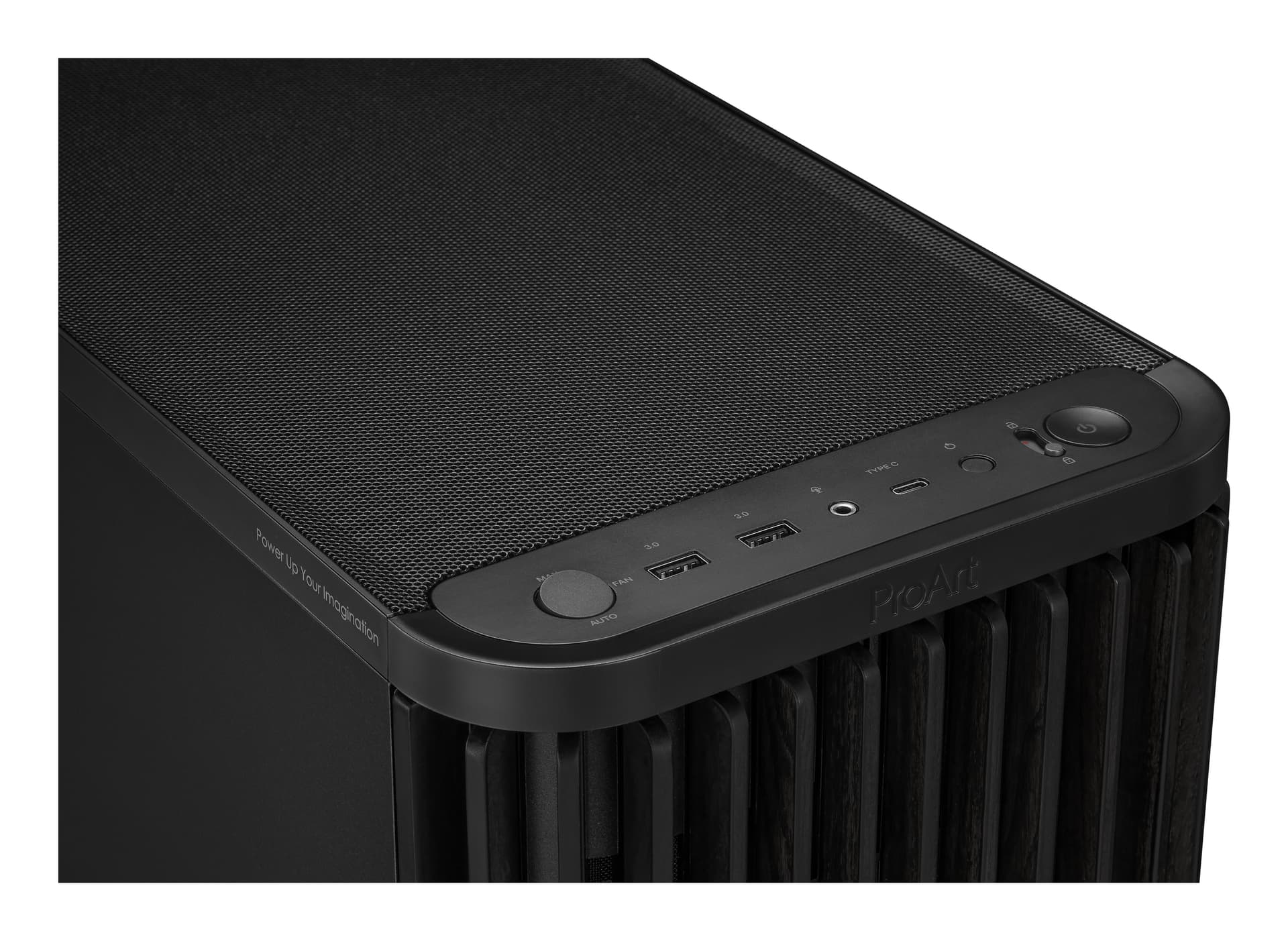 Carcasa ASUS PROART PA401 Wood METAL PWM Edition, Middle Tower, Negru "90DC00M0-B39010" — miniatură