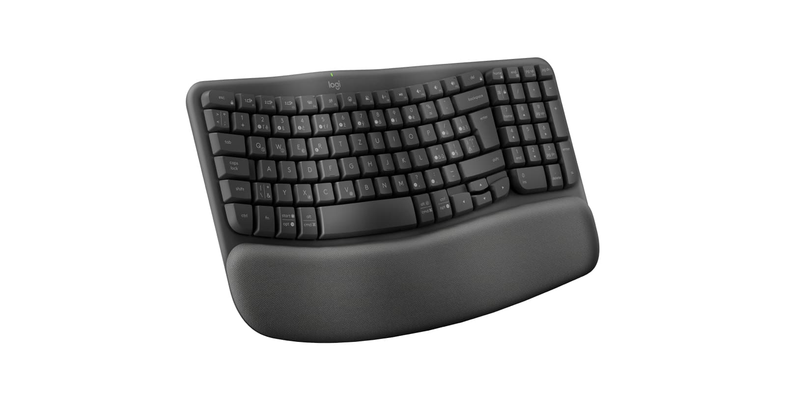 LOGITECH Wave Keys wireless ergonomic keyboard GRAPHITE (CZE-SKY) 2.4GHZ/BT UNIVERSAL "920-012307" — miniatură