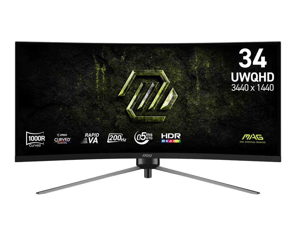 Monitor Gaming Rapid VA LED MSI 34" MAG 345CQRF E20, UWQHD (3440 X 1440), HDMI, DisplayPort, Ecran curbat, 200 Hz, 0.5 ms (Negru) "9S6-3DD14H-030"