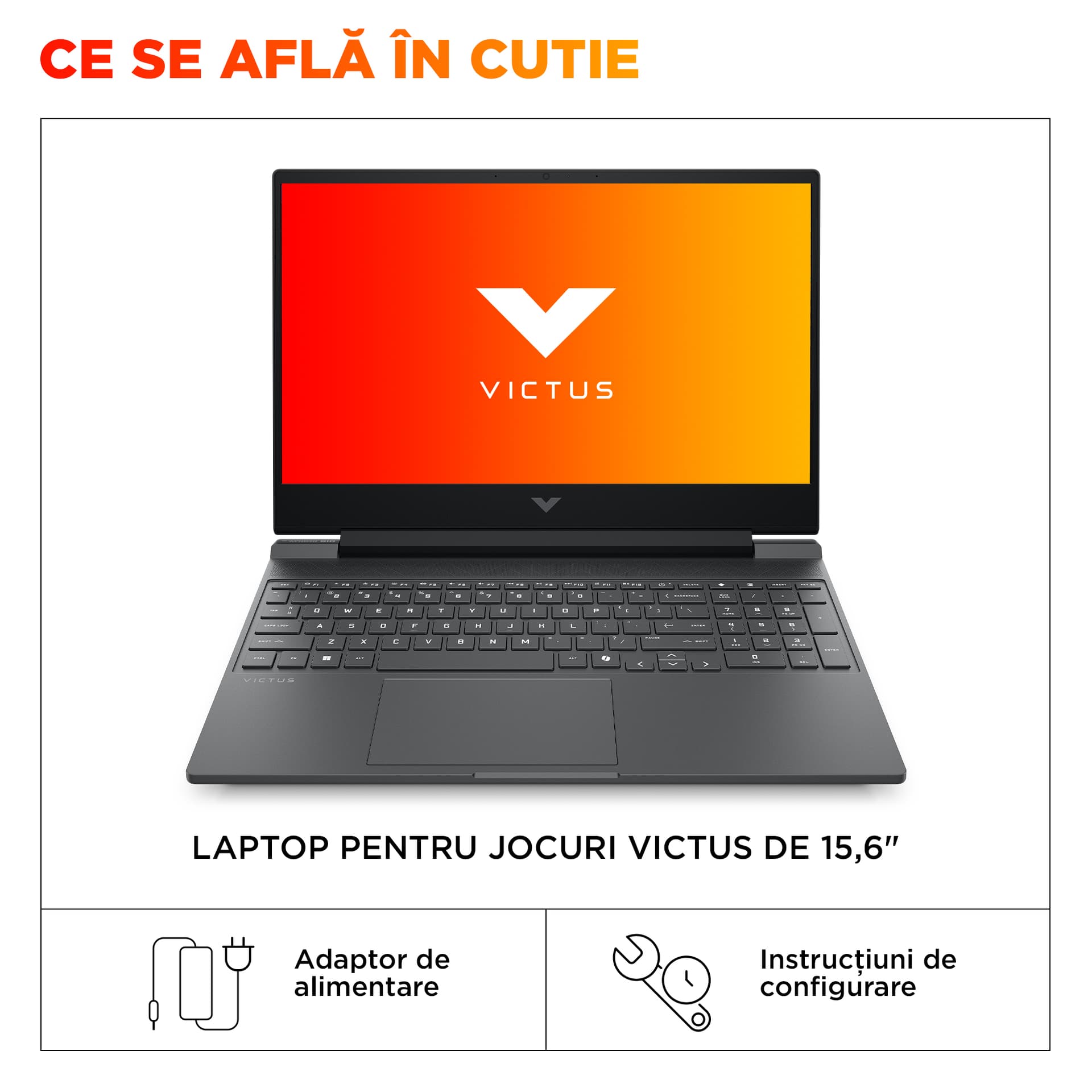 Gaming 15.6 Victus 15-fa2110nn, FHD IPS 144Hz, Procesor Intel® CoreTM i5 14450HX (20M Cache, up to 4.80 GHz), 24GB DDR5, 1TB SSD, GeForce RTX 4050 6GB, Free DOS, Mica Silver "C57E6EA" — miniatură