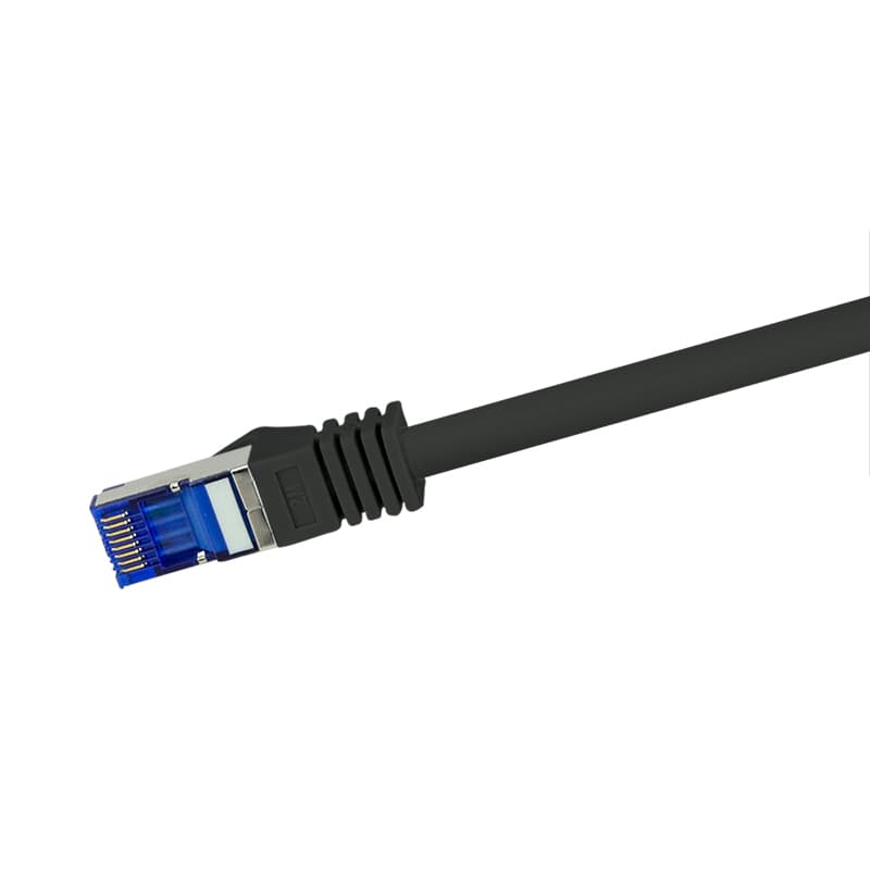 PATCH CORD S/FTP LOGILINK Cat6a, LSZH, Ultraflex, PoE/PoE+/PoE++, cupru, 1 m, negru, AWG26, dublu ecranat "C6A033S" — miniatură