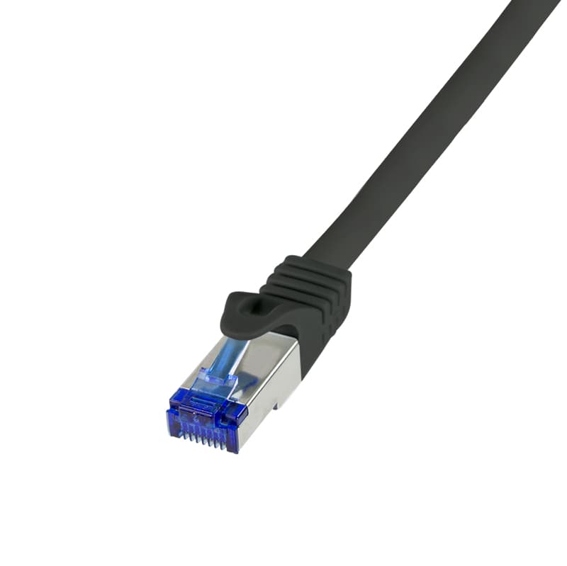 PATCH CORD S/FTP LOGILINK Cat6a, LSZH, Ultraflex, PoE/PoE+/PoE++, cupru, 1 m, negru, AWG26, dublu ecranat "C6A033S"