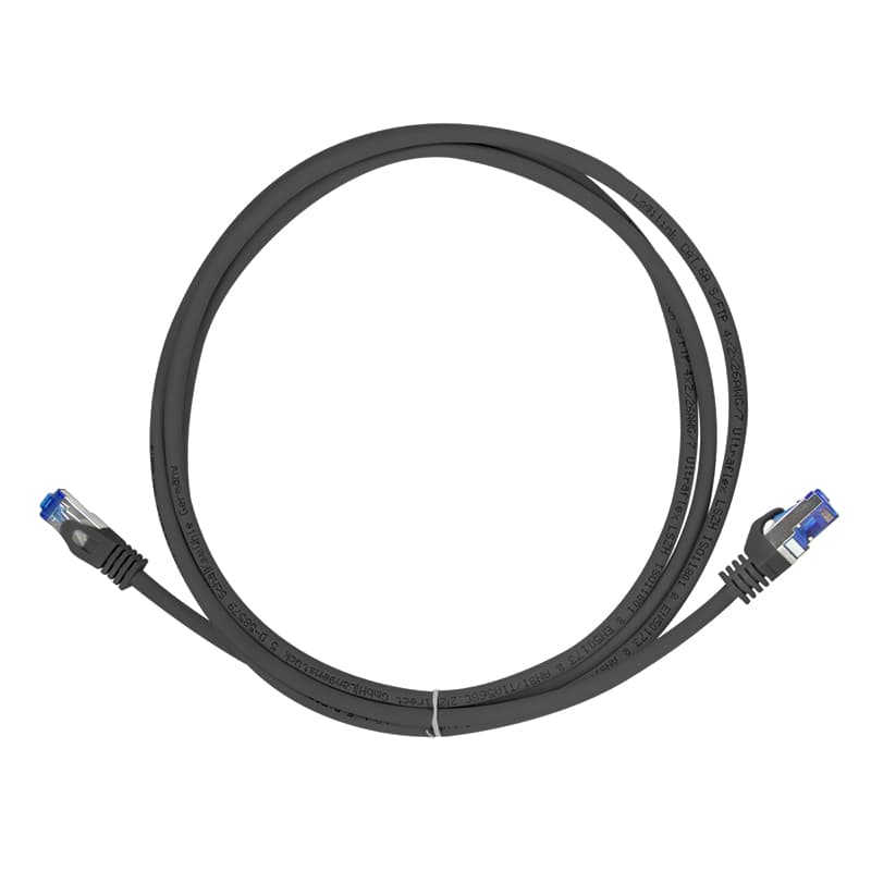 PATCH CORD S/FTP LOGILINK Cat6a, LSZH, Ultraflex, PoE/PoE+/PoE++, cupru, 1 m, negru, AWG26, dublu ecranat "C6A033S" — miniatură