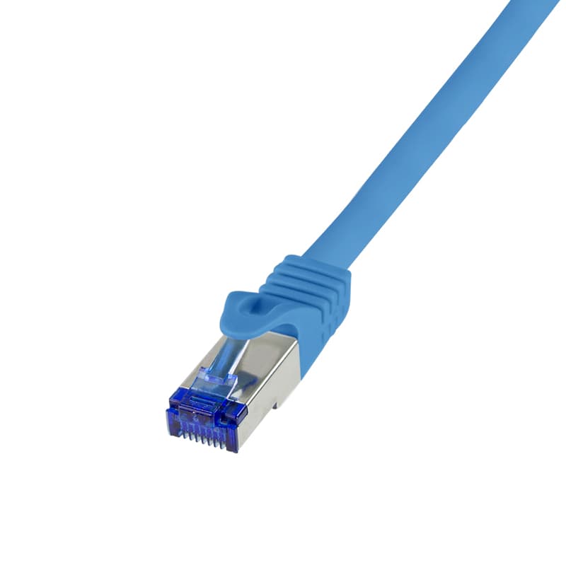 PATCH CORD S/FTP LOGILINK Cat6a, LSZH, Ultraflex, PoE/PoE+/PoE++, cupru, 1 m, albastru, AWG26, dublu ecranat "C6A036S"