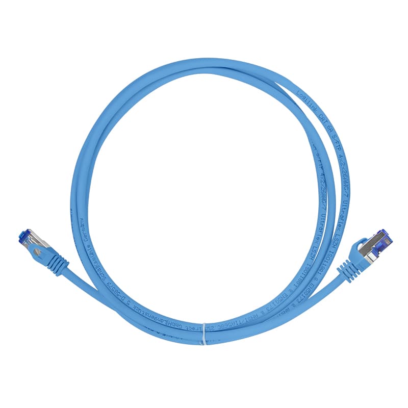 PATCH CORD S/FTP LOGILINK Cat6a, LSZH, Ultraflex, PoE/PoE+/PoE++, cupru, 1 m, albastru, AWG26, dublu ecranat "C6A036S" — miniatură