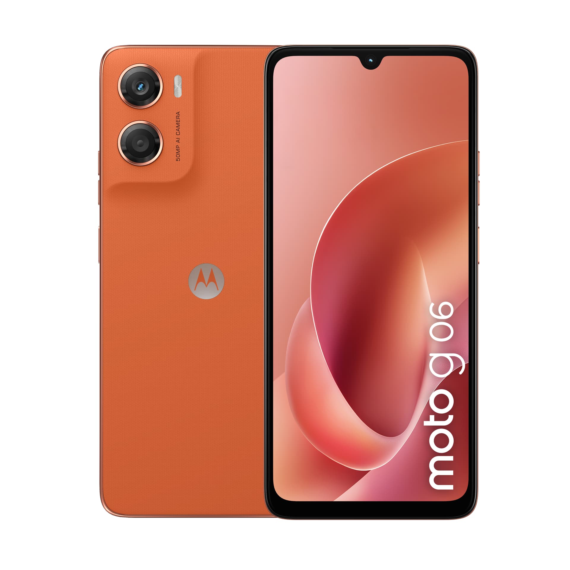 Telefon Mobil Motorola Moto G06, Procesor Mediatek Helio G81 Ultra Octa-Core, IPS LCD Touchscreen 6.88", 4GB RAM, 256GB Flash, Camera 50 MP, Wi-Fi, 4G, Dual Sim, Android (Portocaliu) "PBA20013RO"