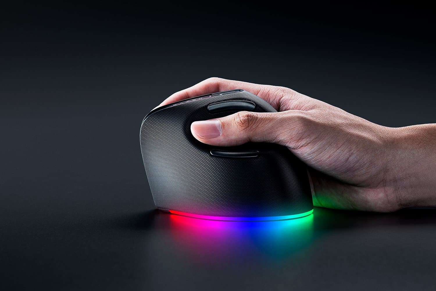 Mouse vertical ergonomic Razer Pro Click V2, wireless, 30.000 DPI, 5 dispozitive, RGB "RZ01-05250100-R3G1" — miniatură