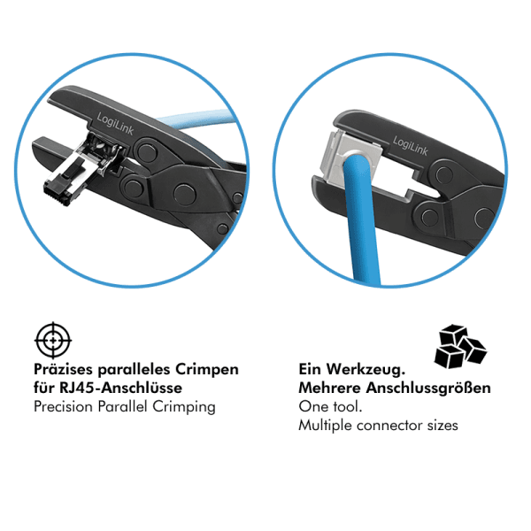 CLESTE sertizare mufe, LOGILINK, functii: sertizare mufe + inchidere mufe, RJ45 Keystone. "WZ0081" — miniatură
