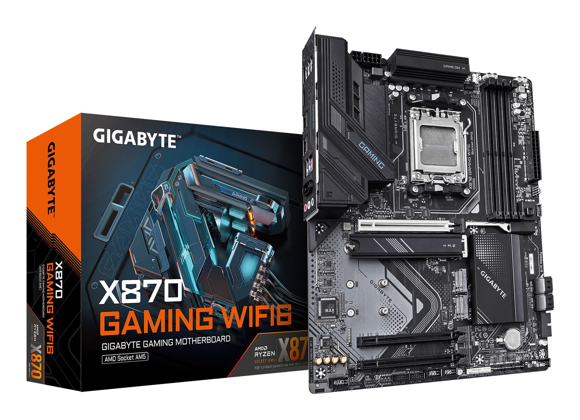Placa de baza GIGABYTE X870 GAMING WIFI6, AMD X870, AM5, ATX, DDR5 "X870 GAMING WF6"