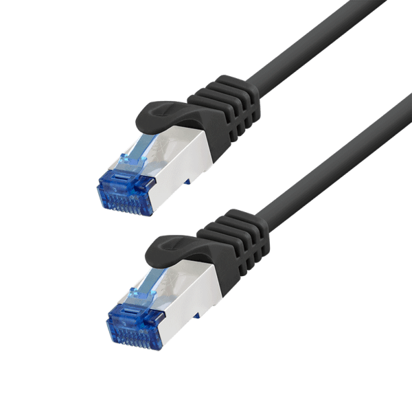 PATCH CORD S/FTP LOGILINK Cat6a, LSZH, Ultraflex, cupru, PoE/PoE+/PoE++, 2 m, negru, AWG26, dublu ecranat "C6A053S"