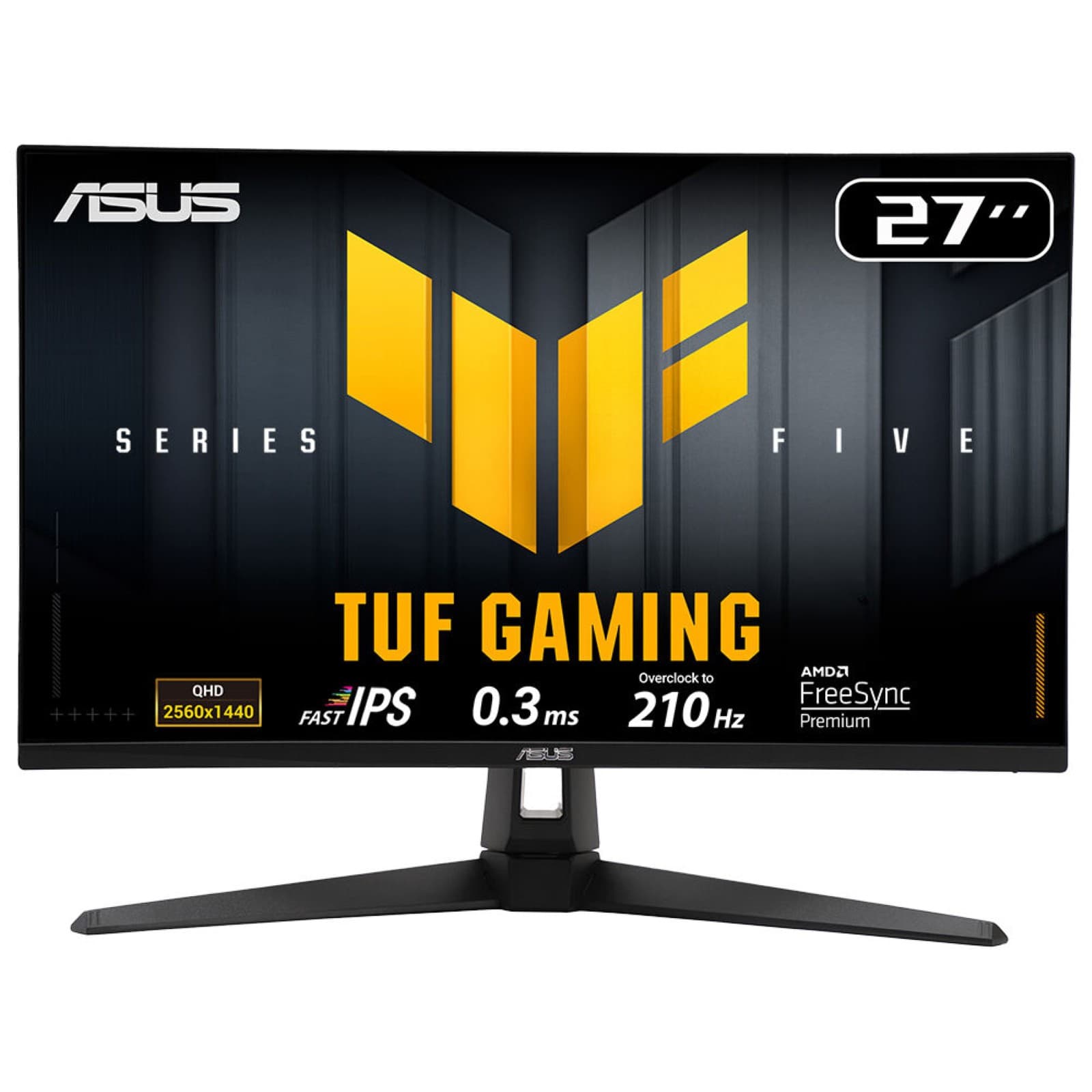 Monitor Gaming Fats IPS LED ASUS TUF Gaming 27" VG27AQ5A, QHD (2560 x 1440), HDMI, DisplayPort, Boxe, 210 Hz, 0.3 ms (Negru) "VG27AQ5A"