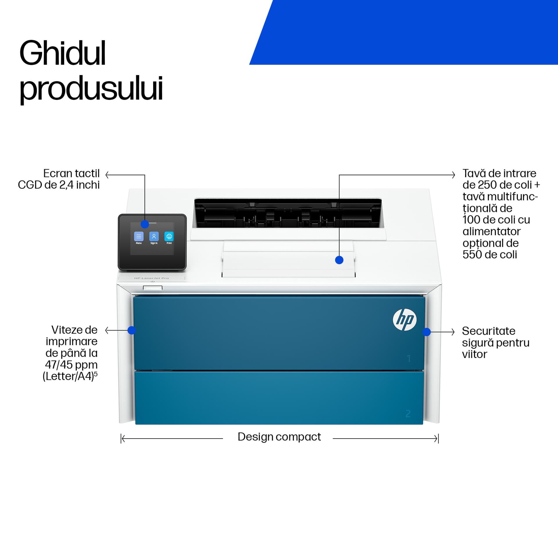 Imprimanta Laserjet Mono HP Pro 4007DN, A4, Functii: Impr., Viteza de Printare Monocrom: 47ppm, Viteza de printare color:, Conectivitate:USB|Retea, Duplex:Da, ADF:Nu(incl.TV 11lei) "8X3E1A" — miniatură