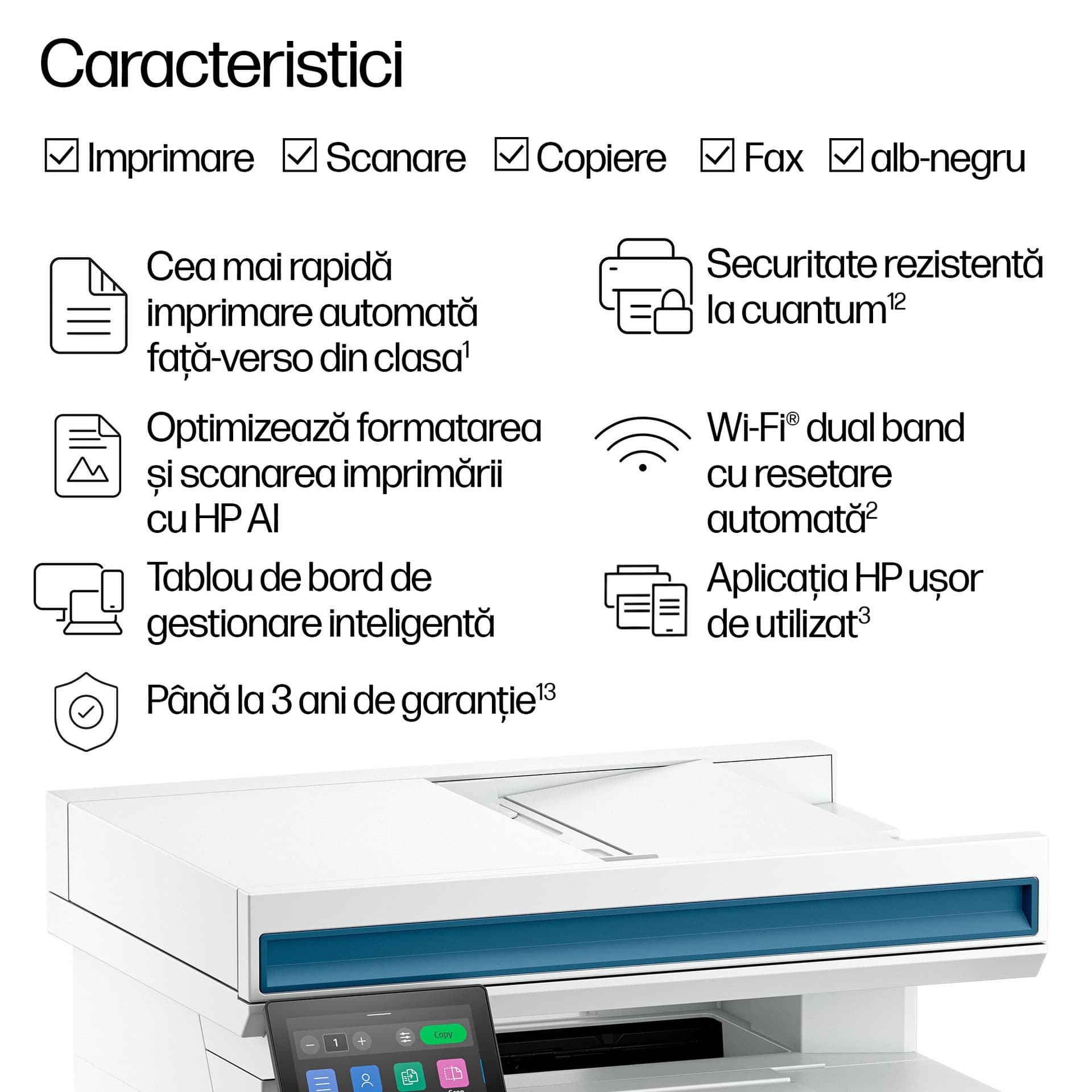 Multifunctional Laser Mono HP MFP 4113fdn, A4, Functii: Impr.|Scan.|Cop.|Fax, Viteza de Printare Monocrom: 47ppm, Viteza de printare color:, Conectivitate:USB|Retea, Duplex:Da, ADF:DADF(incl.TV 11lei) "8X3F8A" — miniatură