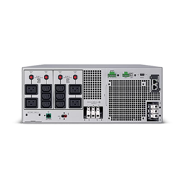 UPS CYBER POWER Online dubla conversie cu sin. pura, cu management, Rack 4U, LCD, 10000VA/10000W, 10x IEC, baterie 16x 12V/9Ah, incarcare pana la 4h, USB, RS232, slot SNMP, APFC, LCD col, EPO, EBM, GreenP, "OL10KERTHD" — miniatură