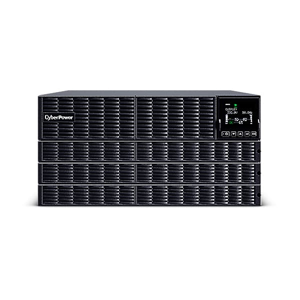 UPS CYBER POWER Online dubla conversie cu sin. pura, cu management, Rack 5U, LCD, 10000VA/10000W, 8x IEC, baterie 20x 12V/9Ah, incarcare pana la 4h, USB, RS232, slot SNMP, APFC, LCD col, EPO, EBM, GreenP, "OLS10KERT5UM" — miniatură