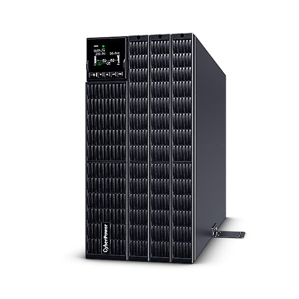 UPS CYBER POWER Online dubla conversie cu sin. pura, cu management, Rack 5U, LCD, 10000VA/10000W, 8x IEC, baterie 20x 12V/9Ah, incarcare pana la 4h, USB, RS232, slot SNMP, APFC, LCD col, EPO, EBM, GreenP, "OLS10KERT5UM" — miniatură