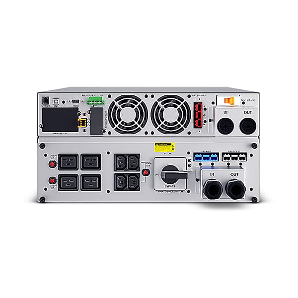 UPS CYBER POWER Online dubla conversie cu sin. pura, cu management, Rack 5U, LCD, 10000VA/10000W, 8x IEC, baterie 20x 12V/9Ah, incarcare pana la 4h, USB, RS232, slot SNMP, APFC, LCD col, EPO, EBM, GreenP, "OLS10KERT5UM" — miniatură