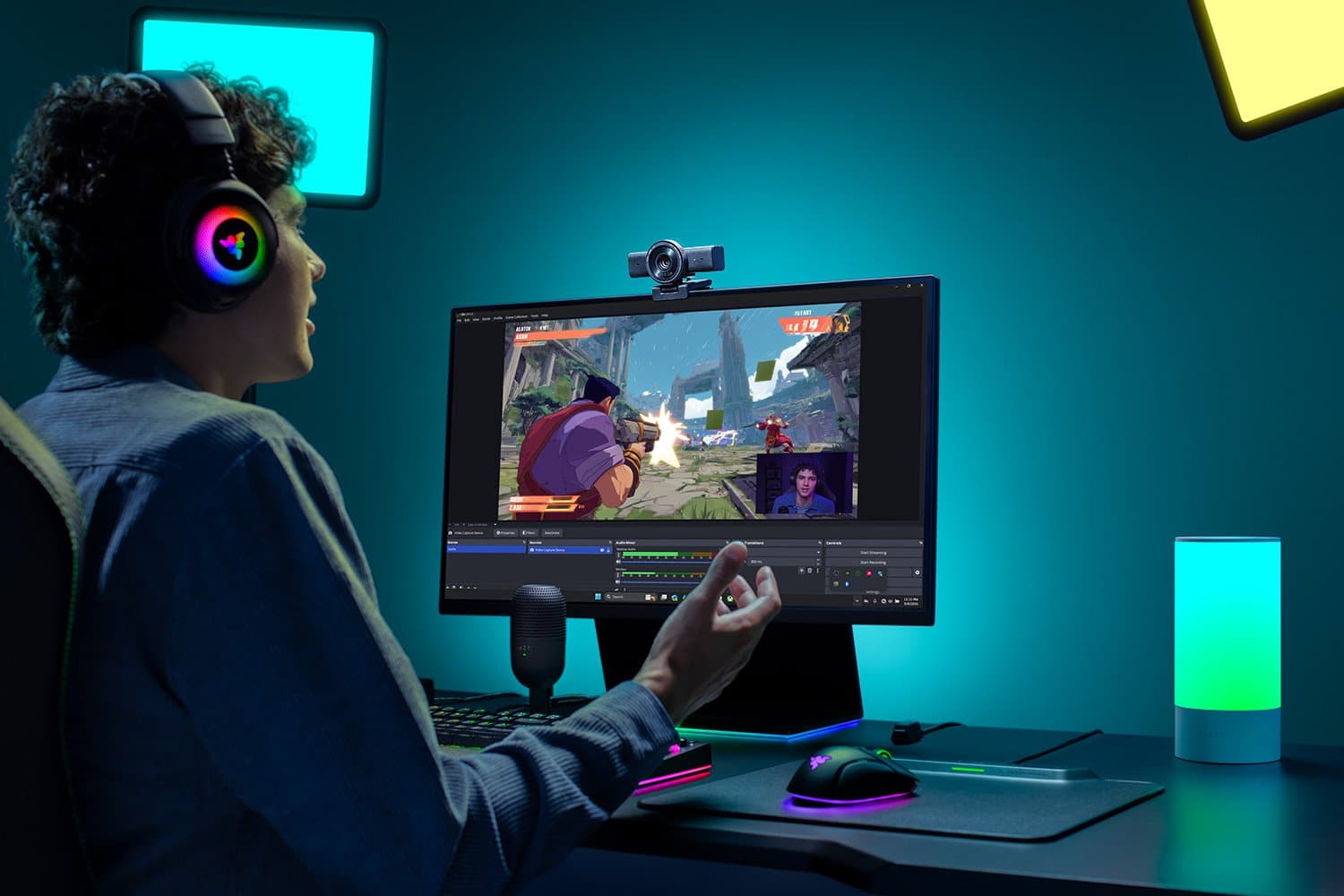 Camera Web RAZER Kiyo V2 X, rezolutie video 2K, USB 2.0, Negru — miniatură