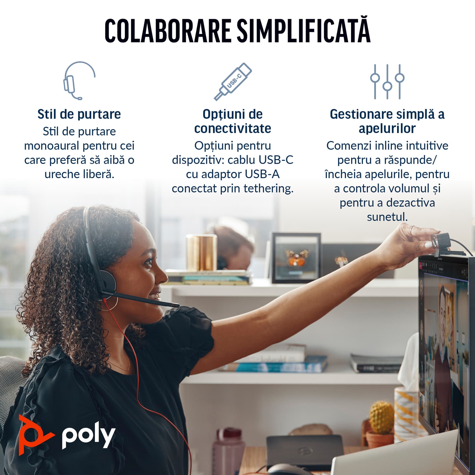 Poly BW 3210 USB-C HS +USB-C/A (Bulk)"8X214A6" — miniatură