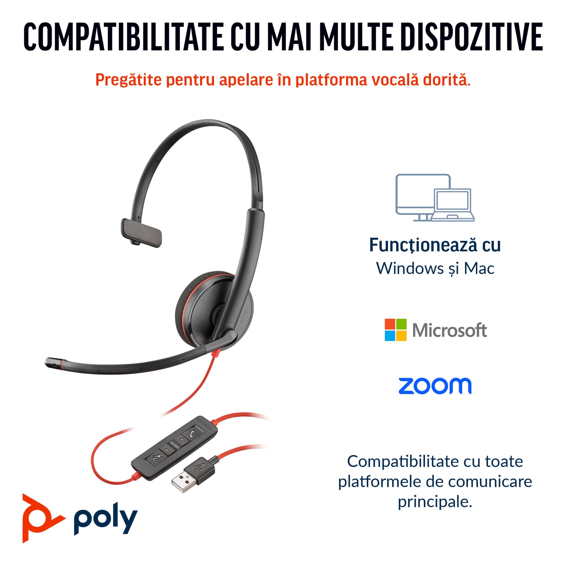 Poly BW 3210 USB-C HS +USB-C/A (Bulk)"8X214A6" — miniatură